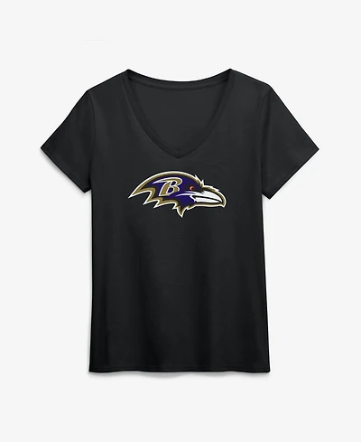 Logo Athletic Women's Baltimore Ravens Primary V-Neck Short-Sleeve T-Shirt