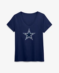 Logo Athletic Women's Dallas Cowboys V-Neck T-Shirt