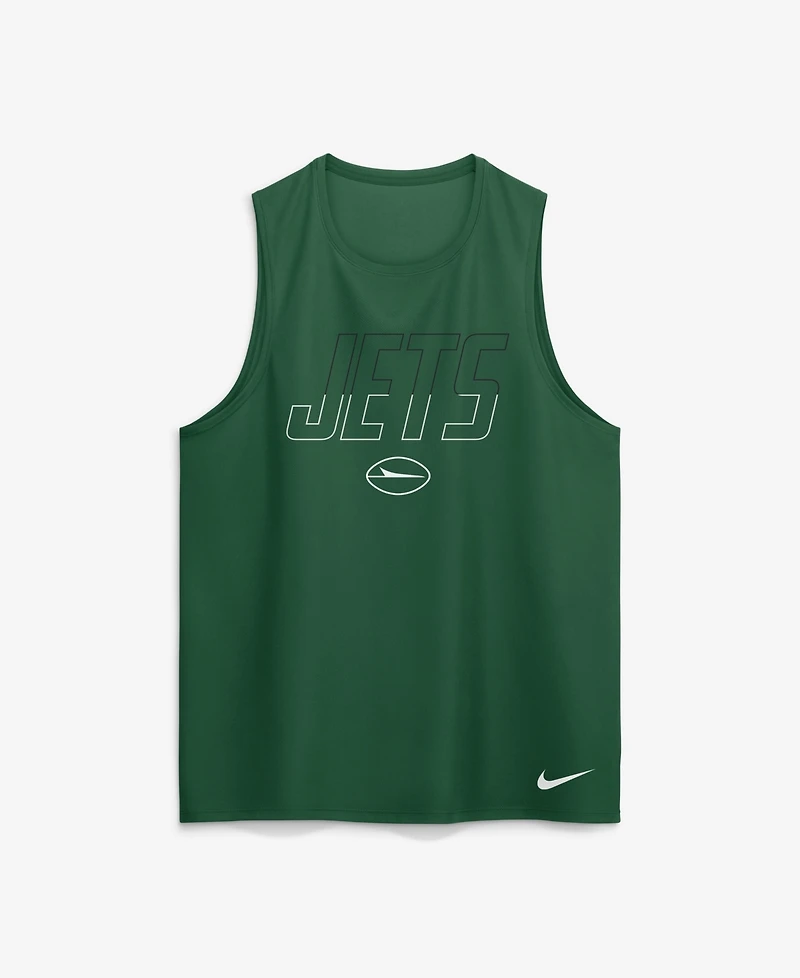 Nike Men's New York Jets Kickoff Miler Crewneck Regular-Fit Tank Top