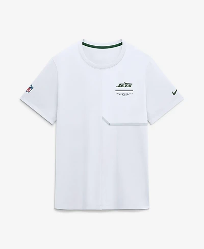 Nike Men's New York Jets Sideline Coaches Dri-fit Short-Sleeve Crewneck Shirt