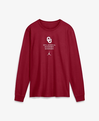 Jordan Men's Oklahoma Sooners 2026 Sideline Crewneck Long-Sleeve T-Shirt