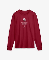 Jordan Men's Oklahoma Sooners 2026 Sideline Crewneck Long-Sleeve T-Shirt