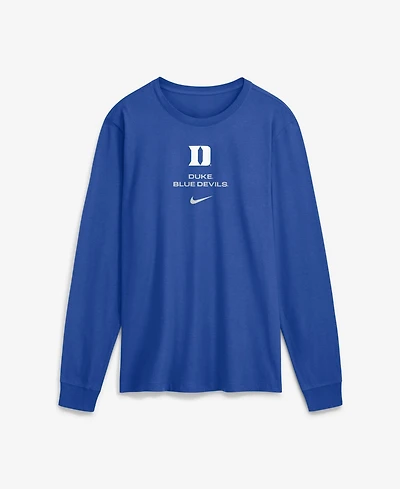 Nike Men's Duke Blue Devils Sideline Long-Sleeve Crewneck Screen-Print Graphics T-Shirt