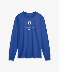 Nike Men's Duke Blue Devils Sideline Long-Sleeve Crewneck Screen-Print Graphics T-Shirt