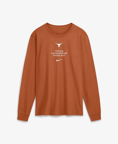 Nike Men's Texas Longhorns Sideline Long Sleeve Screen-Print Graphics T-Shirt