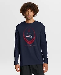 Nike Men's Dri-fit Legend Icon New England Patriots Long-Sleeve Crewneck T-Shirt