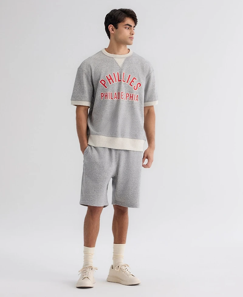 Fanatics Men's Philadelphia Phillies Iconic Relaxed-Fit Terry Crewneck Short-Sleeve Sweatshirt