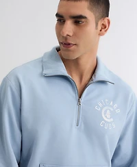 Fanatics Men's Chicago Cubs Iconic Collection Relaxed-Fit Quarter-Zip Kangaroo Pocket Sweatshirt