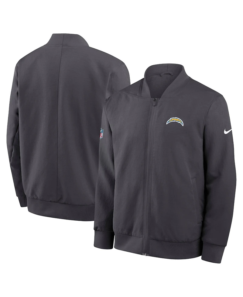 Nike Men's Los Angeles Chargers Sideline Full-Zip Fleece-Lined Bomber Jacket