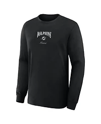 Fanatics Men's Miami Dolphins Midnight Falls Long-Sleeve Crewneck Graphic T-Shirt