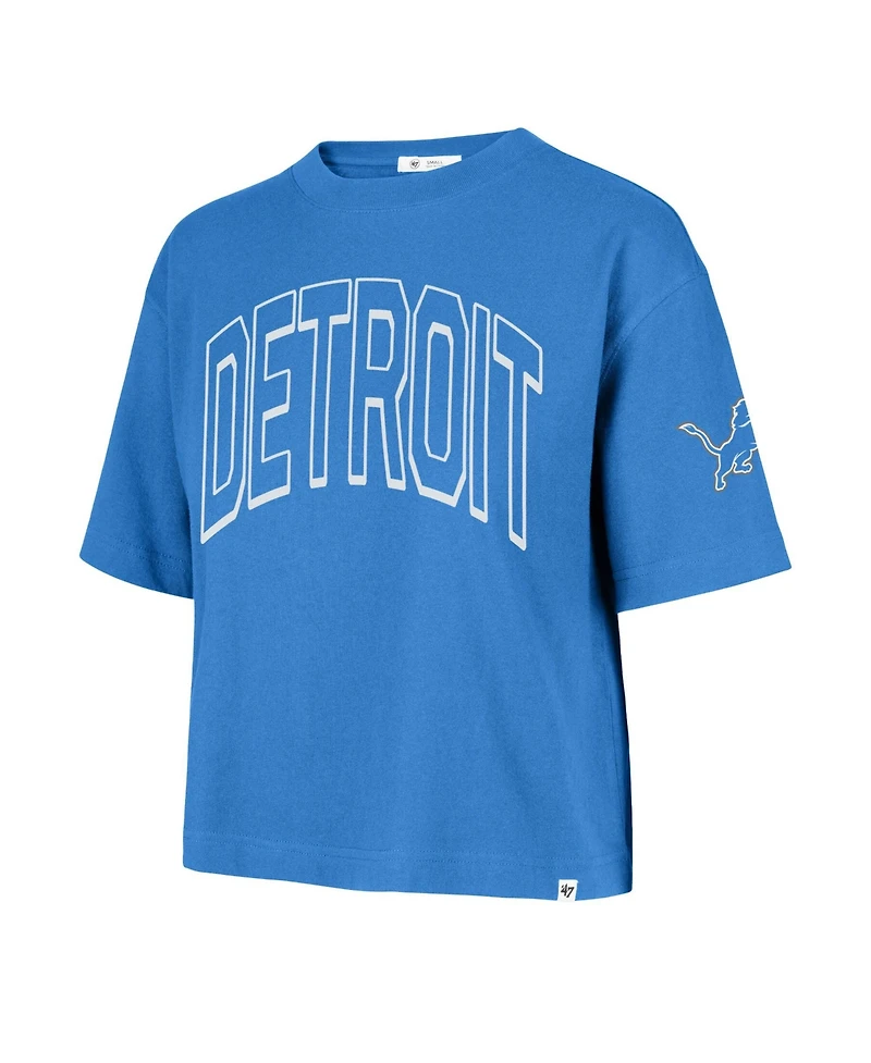 '47 Brand Women's Detroit Lions Call Out Reed City Short-Sleeve Cropped T-Shirt