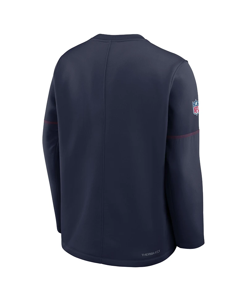 Nike Men's New England Patriots Sideline Coaches Midweight Crewneck Sweatshirt