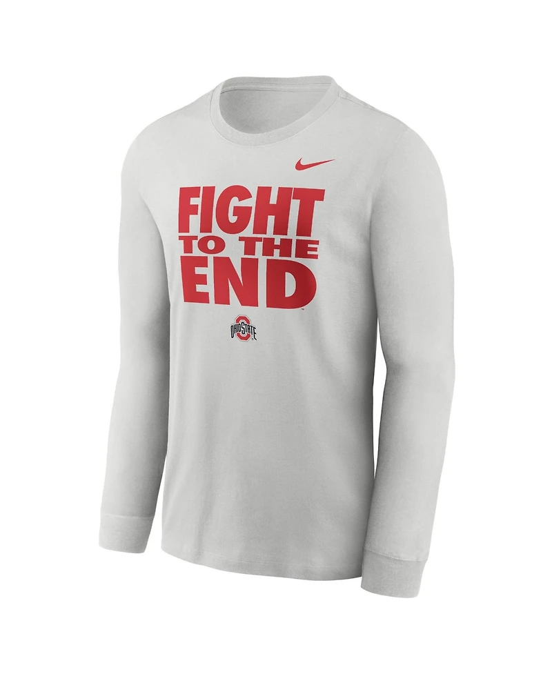 Nike Men's Ohio State Sideline Slogan Long-Sleeve Crewneck T-Shirt