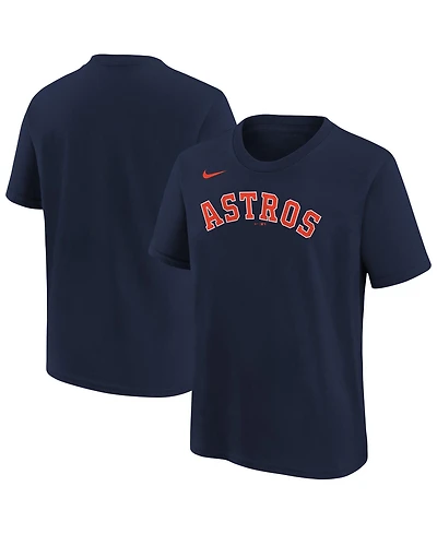 Nike Big Boys and Girls Athletic Navy Houston Astros Wordmark T-Shirt