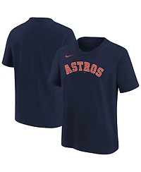 Nike Big Boys and Girls Athletic Navy Houston Astros Wordmark T-Shirt
