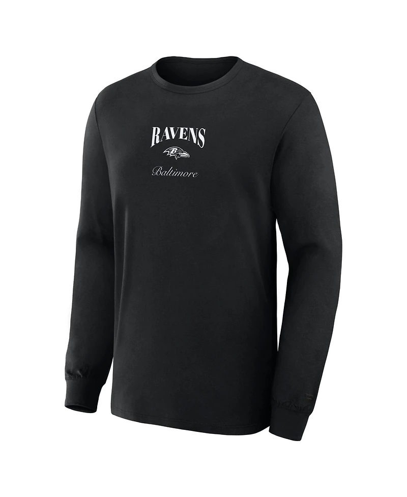 Fanatics Men's Baltimore Ravens Midnight Falls Long-Sleeve Crewneck T-Shirt