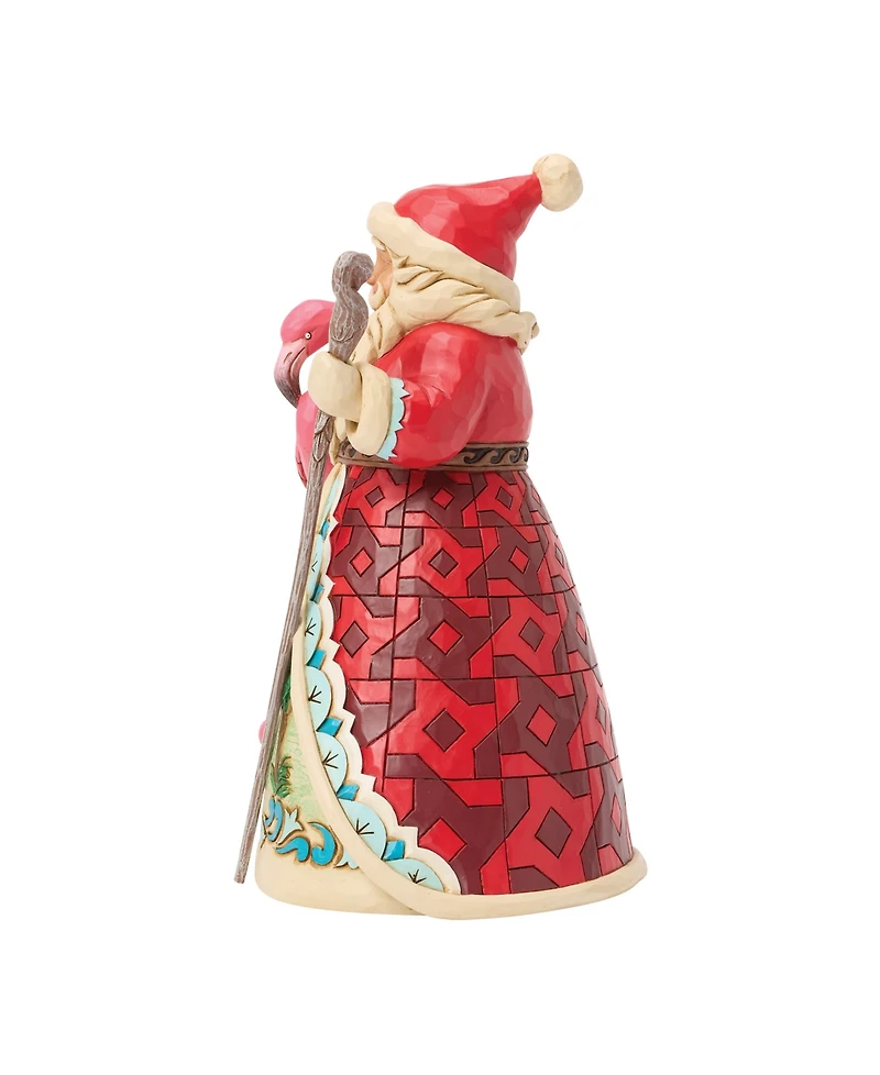 Jim Shore Heartwood Creek Coastal Santa with Flamingo Figurine