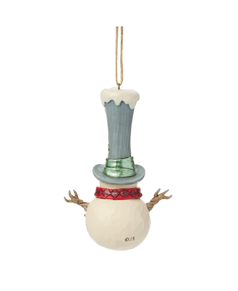 Jim Shore Heartwood Creek Snowman with Tall Top Hat Hanging Ornament