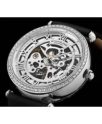 Stuhrling Women's Legacy Leather , Silver-Tone Dial