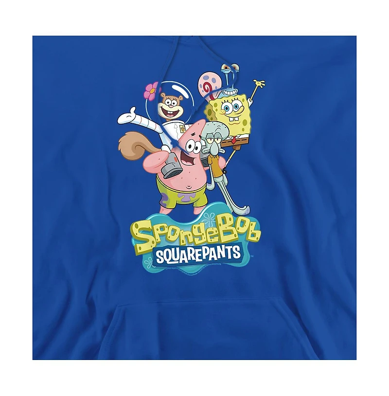 SpongeBob SquarePants Men's Group Shot Graphic Pullover Poly-Cotton Blend Hoodie