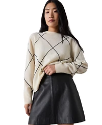 Whistles Women's High-Waisted A-Line Leather Mini Skirt