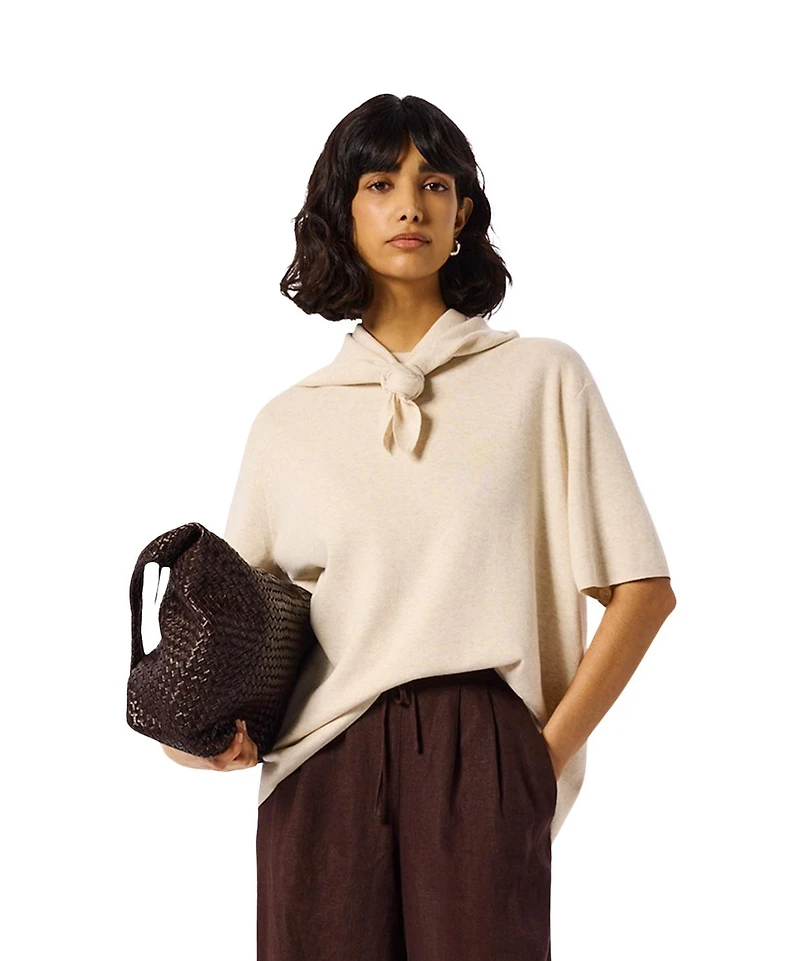 Whistles Women's Draped Fine Knit T-Shirt
