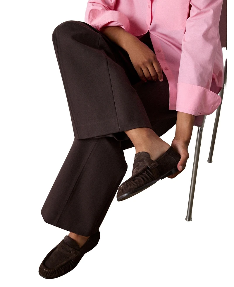Whistles Women's Ponte Mid-Rise Wide-Leg Trousers