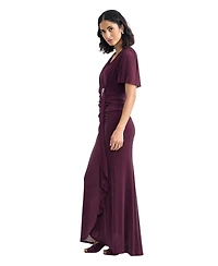 Phase Eight Women's Alexis Shimmering Flutter-Sleeve Wrap Maxi Dress