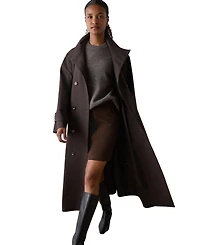 Whistles Women's Double-Breasted Funnel-Neck Trench Coat