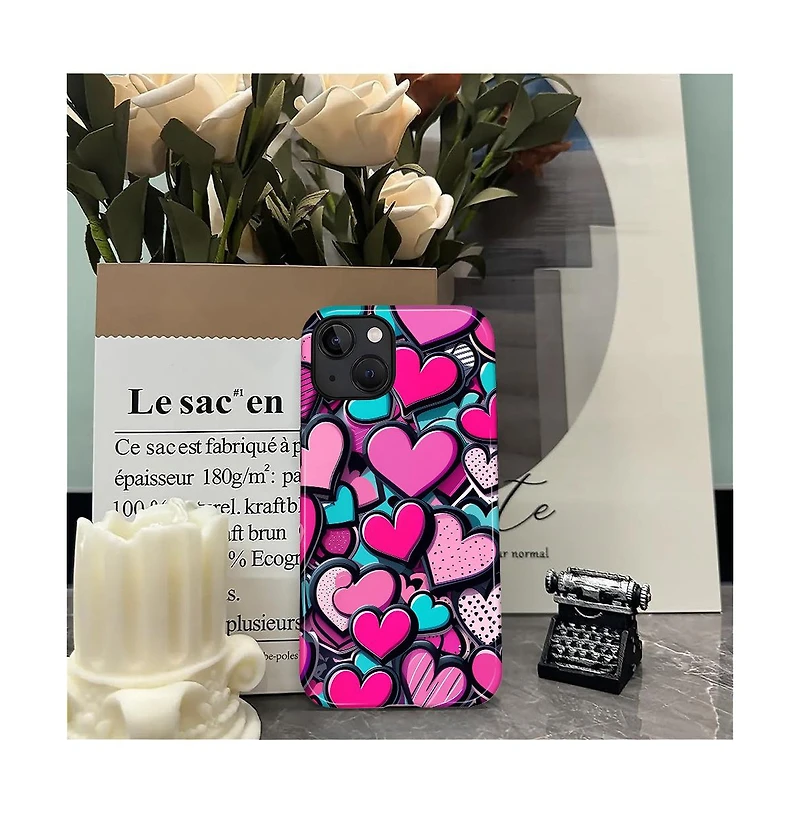 Lisen 2-Layer Durable Phone Case Compatible with Apple iPhone Air, Candy Heart Stack