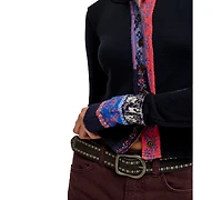 Free People Women's We The Noa Long-Sleeve Scoop-Neck Fitted Cardigan