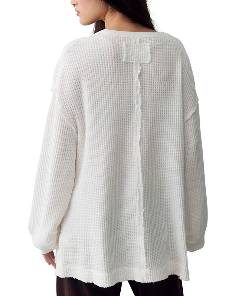 Free People Women's Montreal Scoop Neck Oversized Thermal Shirt
