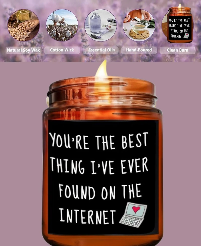Lovery You're The Best" Lavender Scented Soy Wax Candle, 10oz