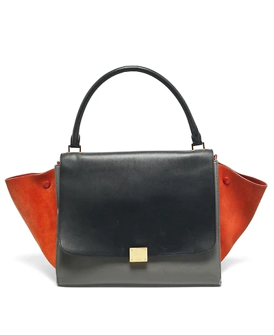 Pre-Owned Celine Women's Large Trapeze Leather and Suede Satchel