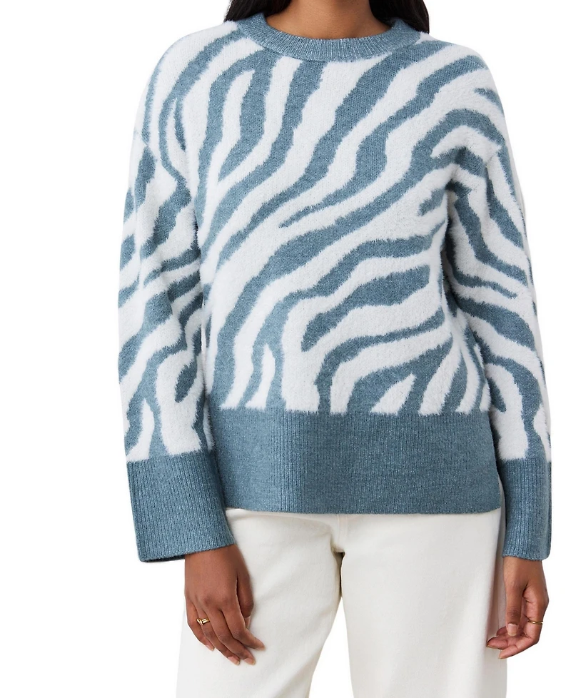 Finery London Women's Tully Animal Print Long-Sleeve Sweater