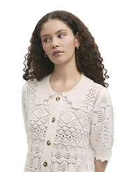 Finery London Women's Marlowe Short-Sleeve Crochet Cardigan