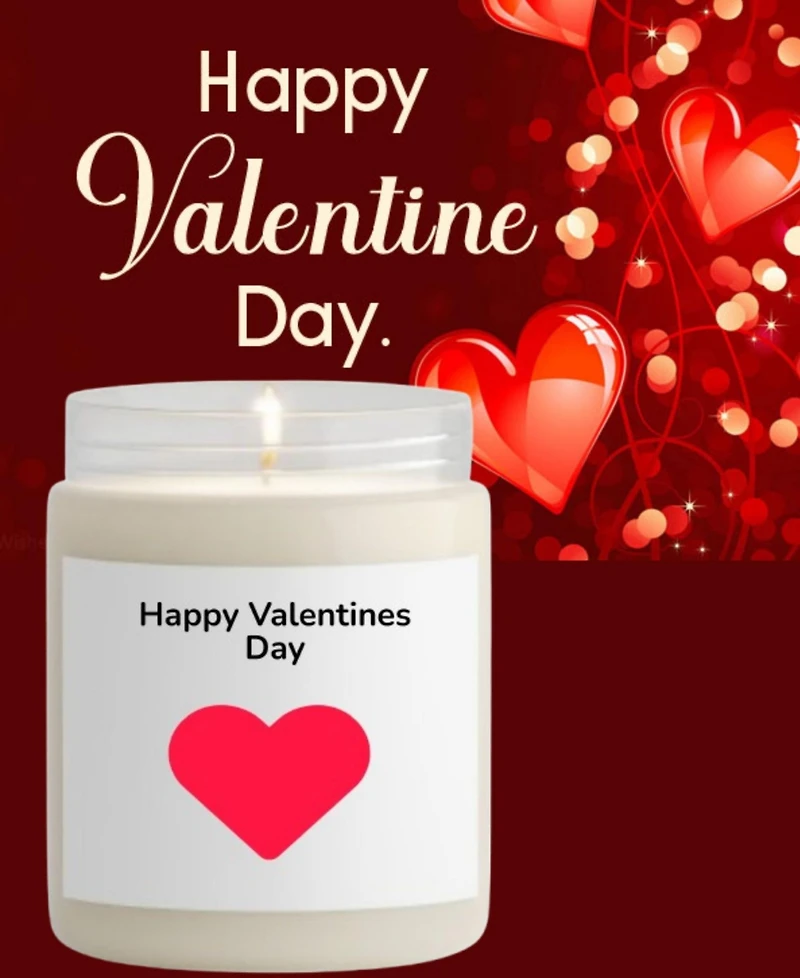 Lovery Valentines Day Vanilla Scented Soy Wax Candle, 10oz