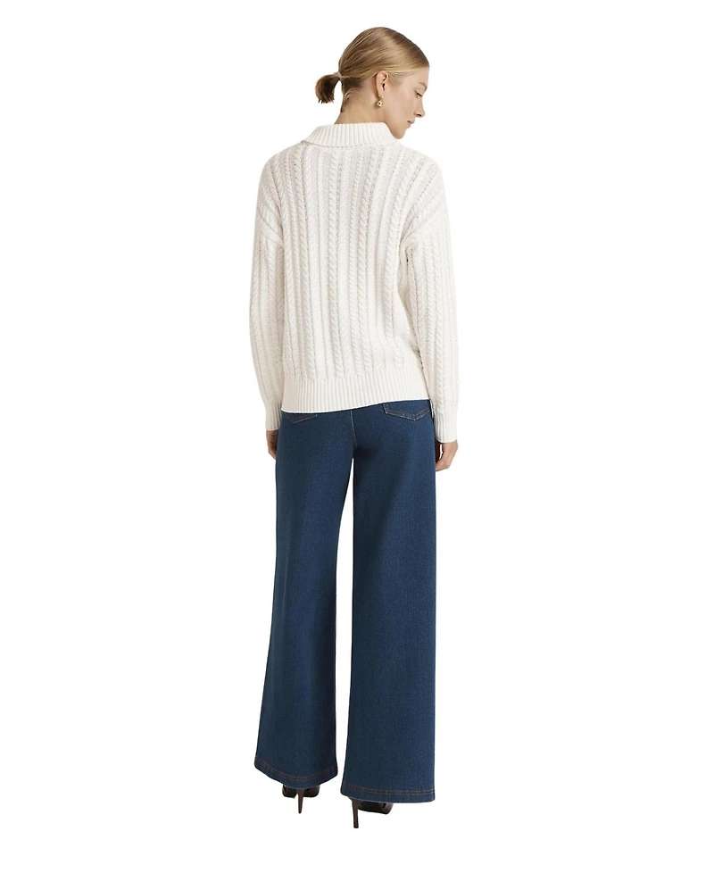 Finery London Women's Vivana Cable-Knit Turtleneck Sweater