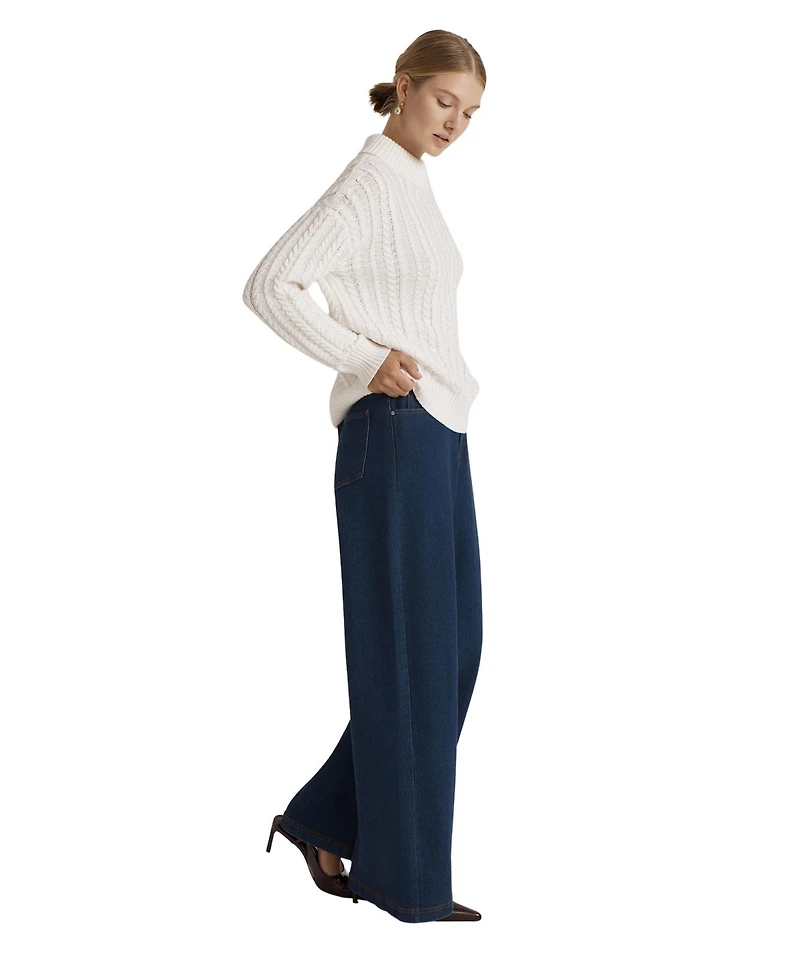 Finery London Women's Vivana Cable-Knit Turtleneck Sweater