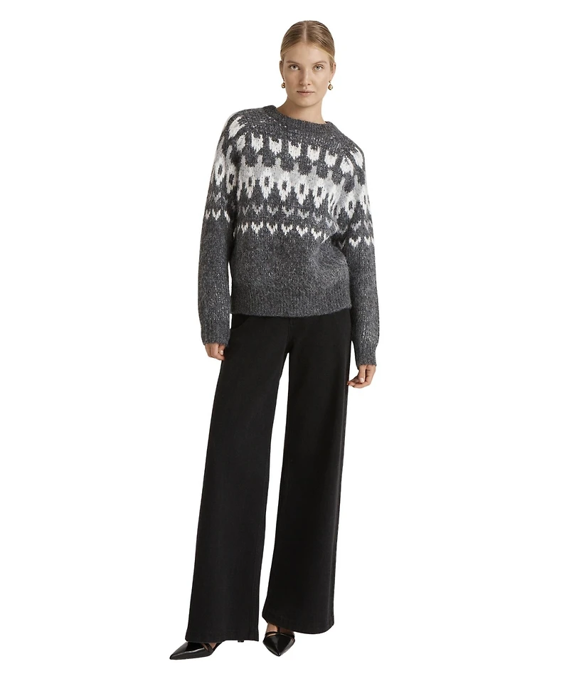 Finery London Women's Belinda Fair Isle Long-Sleeve Round Neck Sweater