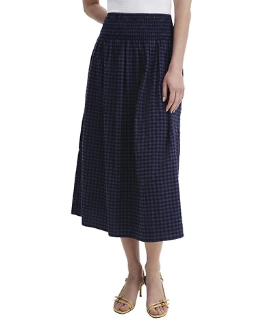 Finery London Women's Vanessa Gingham Seersucker Midi Skirt