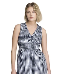 Finery London Women's Hadlee Gingham Shirred Midi Dress