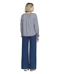 Finery London Women's Sandy Gingham Long-Sleeve V-Neck Blouse