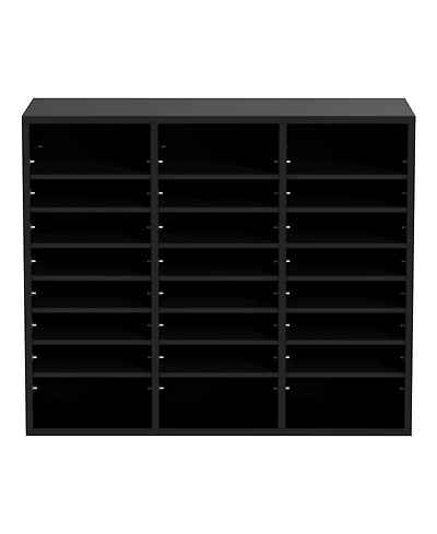 Slickblue Wood Mail Sorter 24 Compartments with Removable Shelves