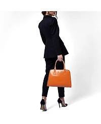 Pre-Owned Prada Women's Pyramid Frame Patent Leather Satchel