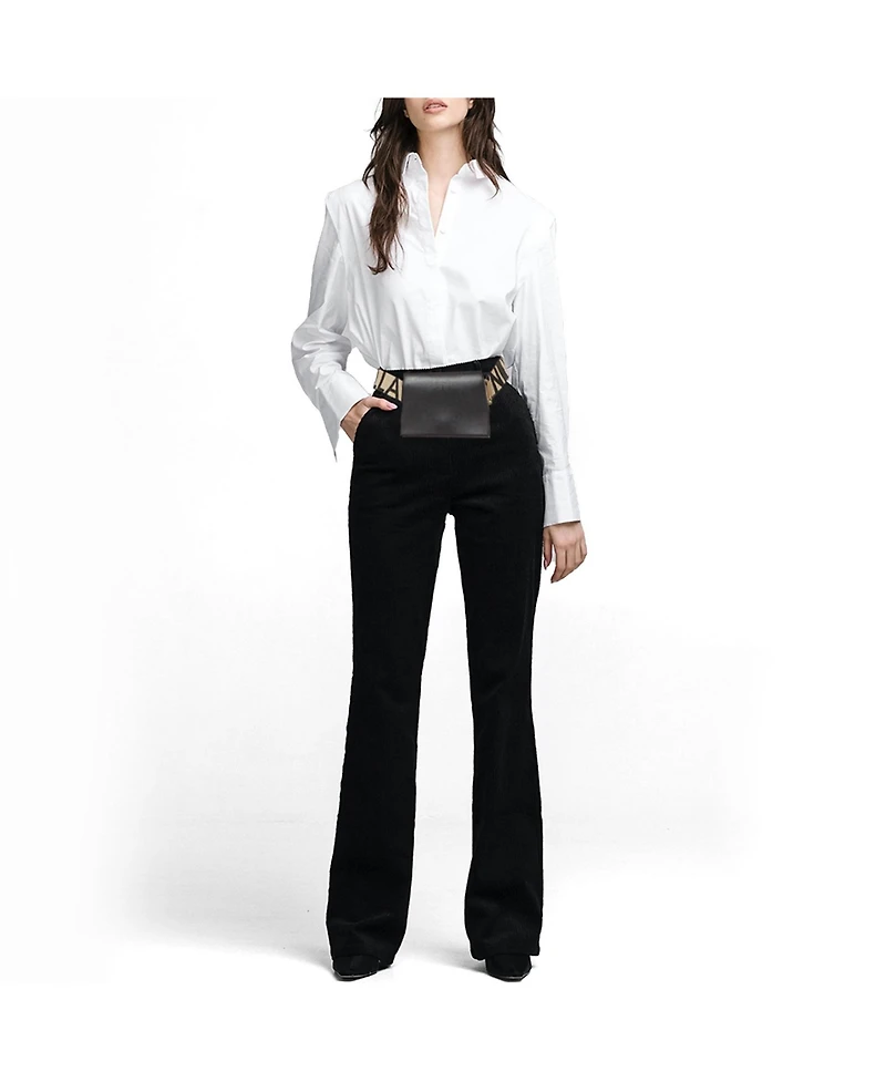 Pre-Owned Stella Mccartney Women's Logo Convertible Faux Leather Belt Bag
