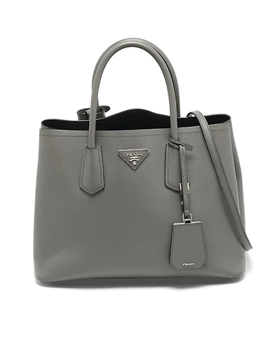 Pre-Owned Prada Women's Saffiano Cuir Leather Double Tote Bag