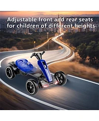Yobtop 12V Electric Kids Pedal Go Kart - Foldable Outdoor Ride On Toy with Adjustable Seat, 4 Non-Slip Eva Wheels, Boys Girls Ages 3-6