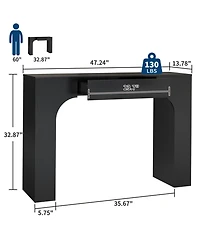 47" Console Table with Drawer, Narrow Farmhouse Entryway Table, Wood Sofa Table Behind Couch, Tv Stand for Hallway, Foyer or Living Room