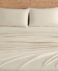 Tommy Bahama Home Coastline Micro Stripe 100% Cotton 4-Piece Sheet Set